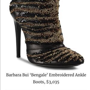 Barbara Bui Bengale embroidered ankle boots, size 6